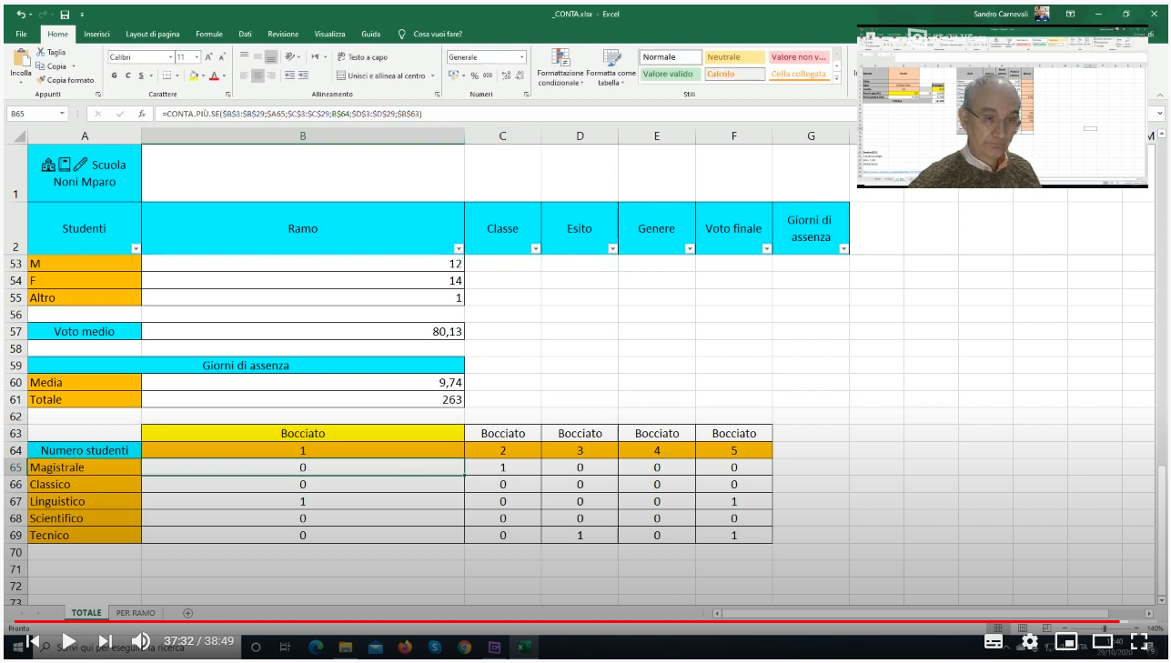 Excel ITA - Lezione 15: 🏫📔🖊️ Scuola Noni Mparo - 📐📏➕➖Report Studenti